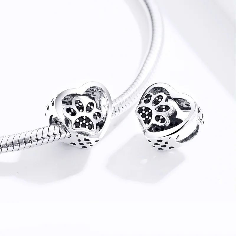 (imagem para) Charm Marca de pata de animais de estimação estilo Pandora - SCC1191-BK - Visualizar 5
