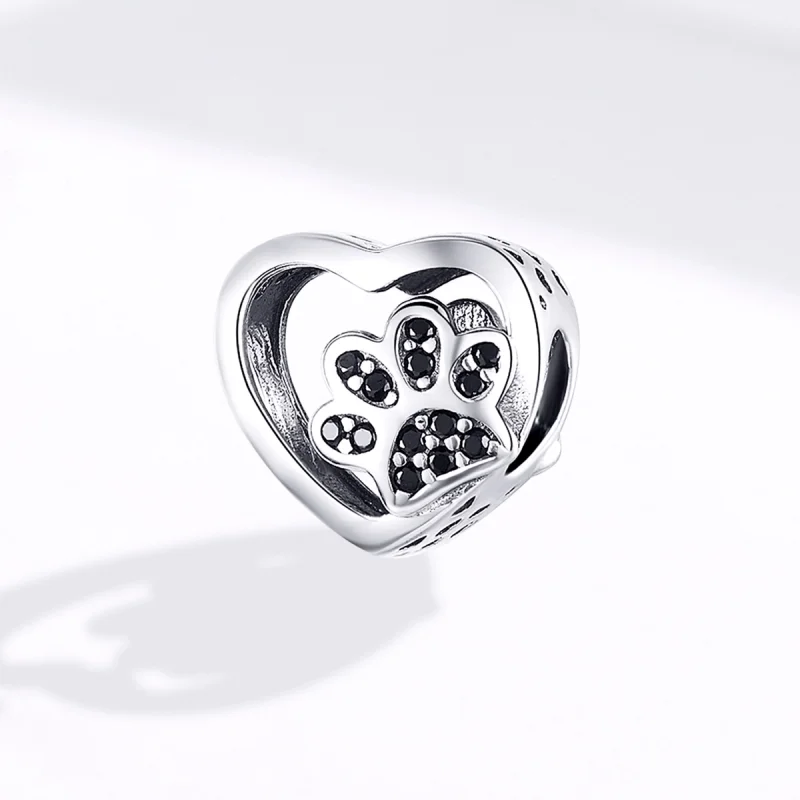 (imagem para) Charm Marca de pata de animais de estimação estilo Pandora - SCC1191-BK - Visualizar 6