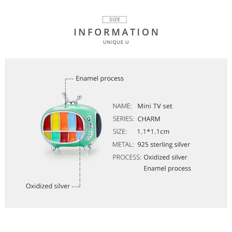 (imagem para) Charm Mini TV colorida estilo Pandora - SCC1861 - Visualizar 7