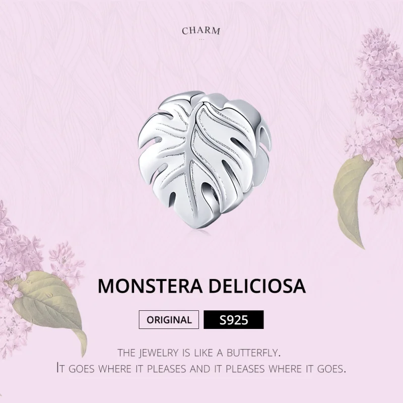 (imagem para) Charm Monstera Deliciosa estilo Pandora - BSC141 - Visualizar 6
