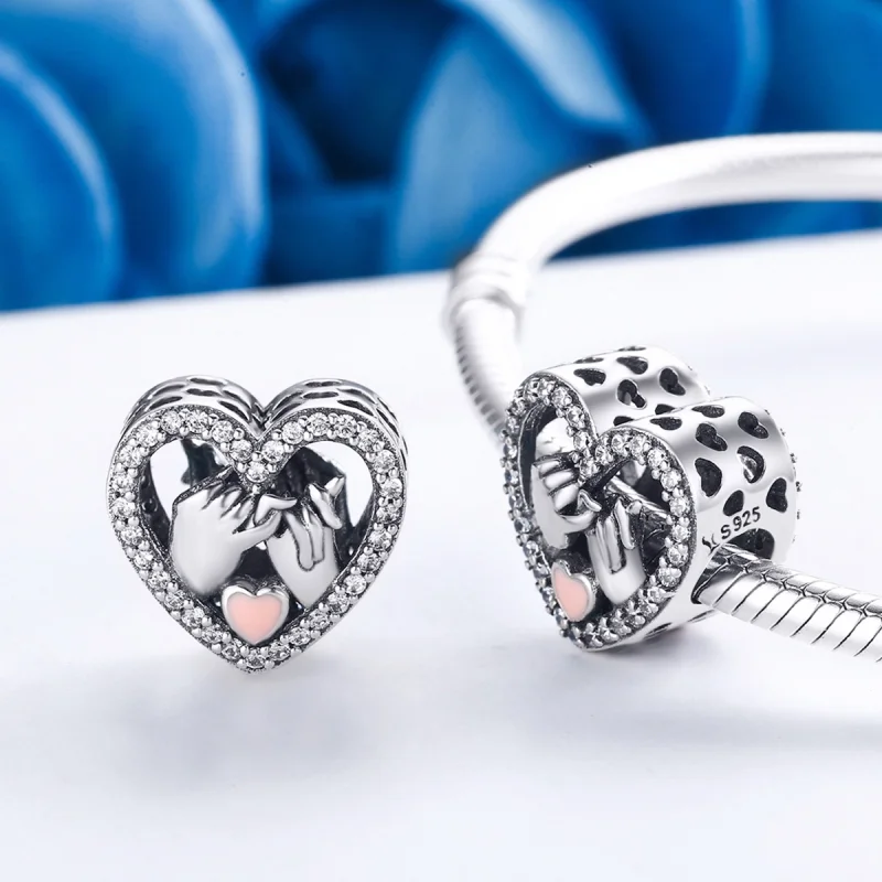 (imagem para) Charm Nossa promessa rosa para sempre estilo Pandora - SCC167 - Visualizar 5