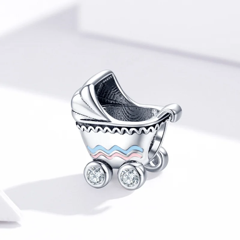 (imagem para) Charm Novo carrinho de bebê estilo Pandora - SCC1539 - Visualizar 3