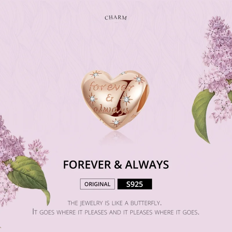 (imagem para) Charm Para todo o sempre estilo Pandora Rosa - SCC1223 - Visualizar 2