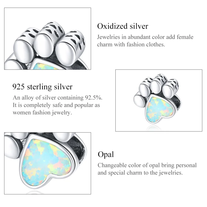 (imagem para) Charm Pata De Cachorro Fofinho estilo Pandora - SCC1676 - Visualizar 7