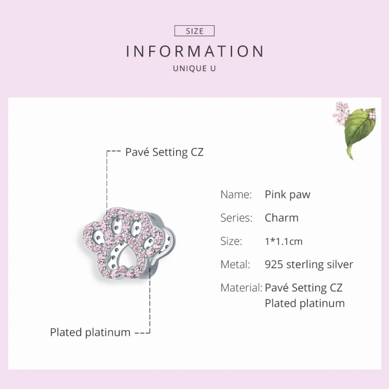 (imagem para) Charm Pata rosa life Pandora - BSC164 - Visualizar 7