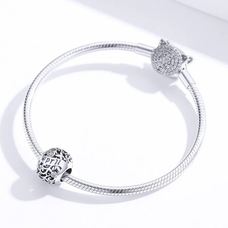 (imagem para) Charm Pedra de nascimento de abril estilo Pandora - SCC1385-4 - Visualizar 2