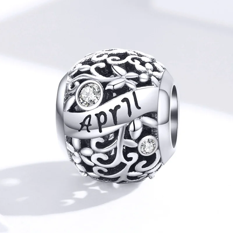 (imagem para) Charm Pedra de nascimento de abril estilo Pandora - SCC1385-4 - Visualizar 4