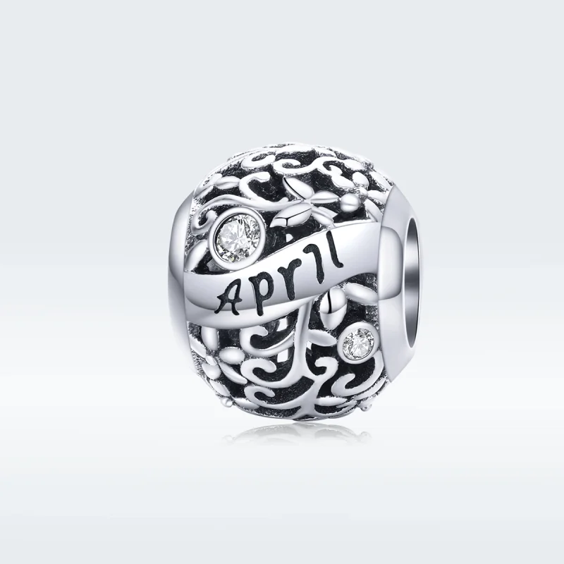 (imagem para) Charm Pedra de nascimento de abril estilo Pandora - SCC1385-4 - Visualizar 5