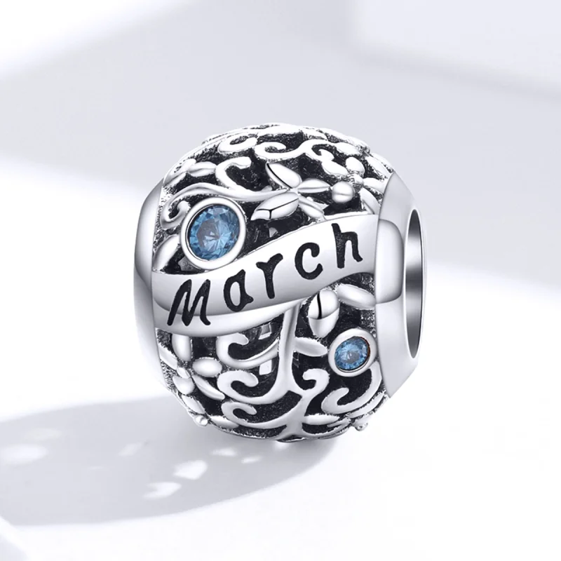 (imagem para) Charm Pedra de nascimento de março estilo Pandora - SCC1385-3 - Visualizar 4