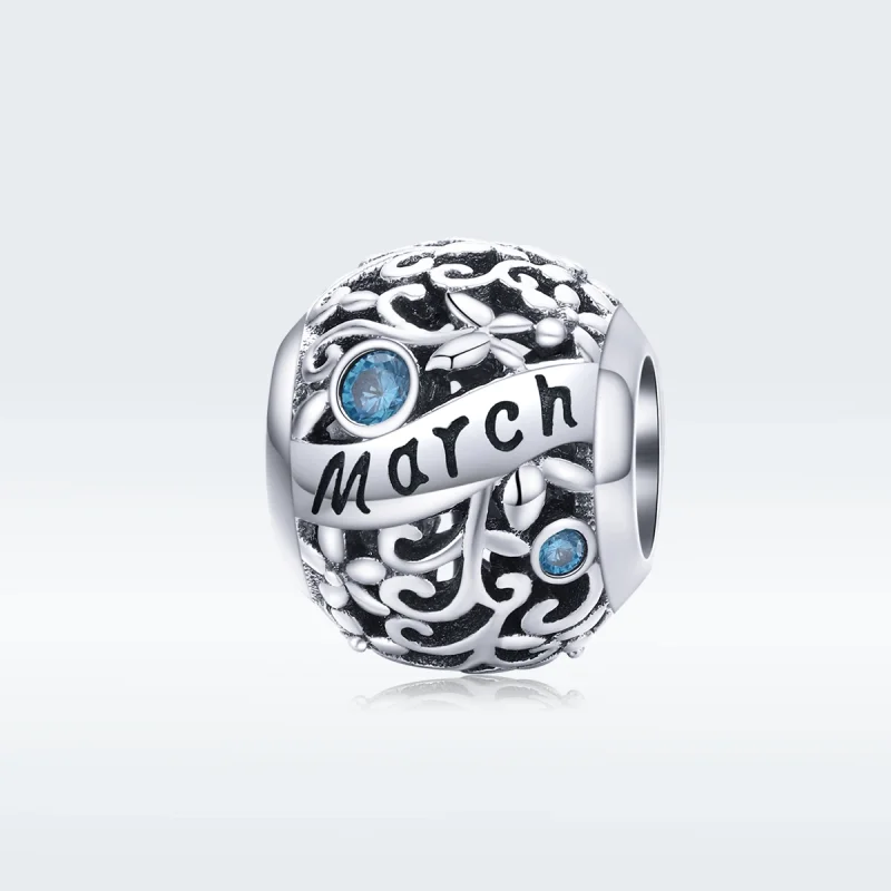 (imagem para) Charm Pedra de nascimento de março estilo Pandora - SCC1385-3 - Visualizar 5