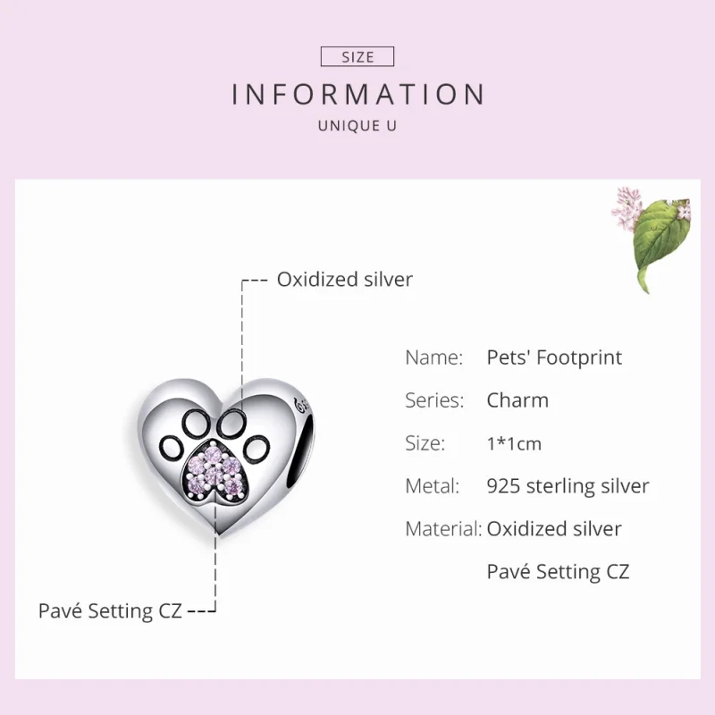 (imagem para) Charm Pegada de estimação estilo Pandora - BSC209 - Visualizar 5