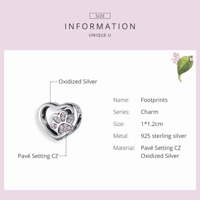 (imagem para) Charm Pegada de estimação estilo Pandora - SCC1191 - Visualizar 3