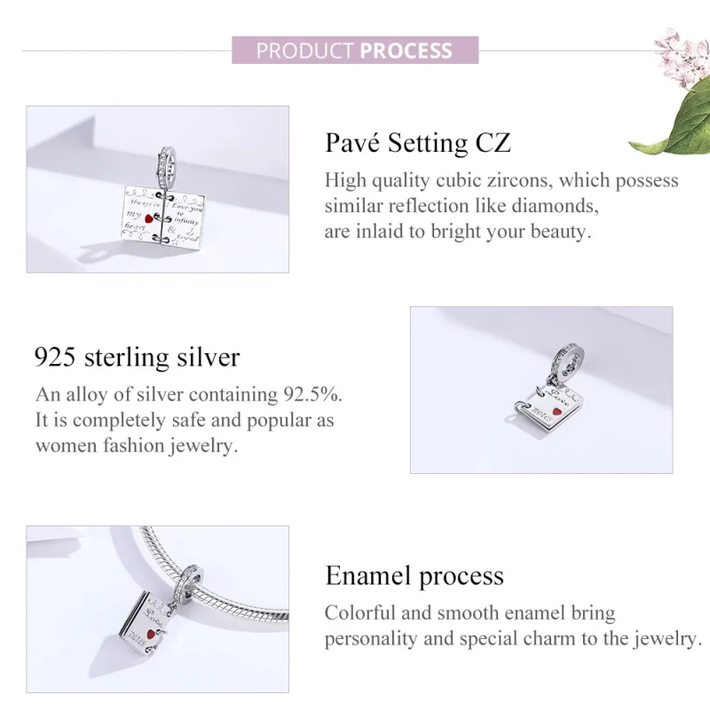(imagem para) Charm Pendente Carta de amor estilo Pandora - SCC1262 - Visualizar 2