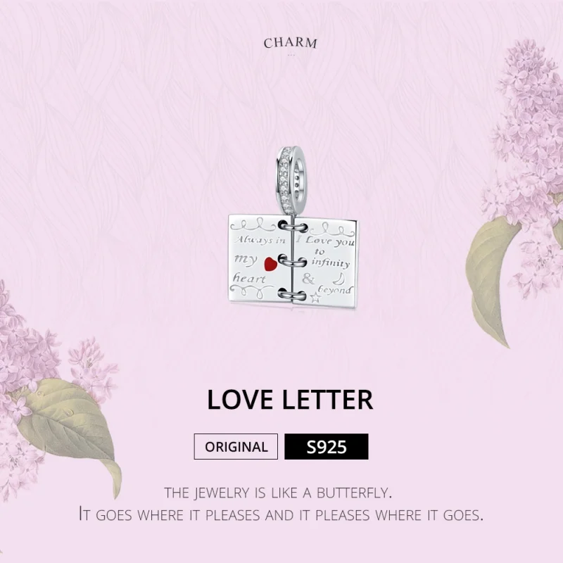 (imagem para) Charm Pendente Carta de amor estilo Pandora - SCC1262 - Visualizar 3
