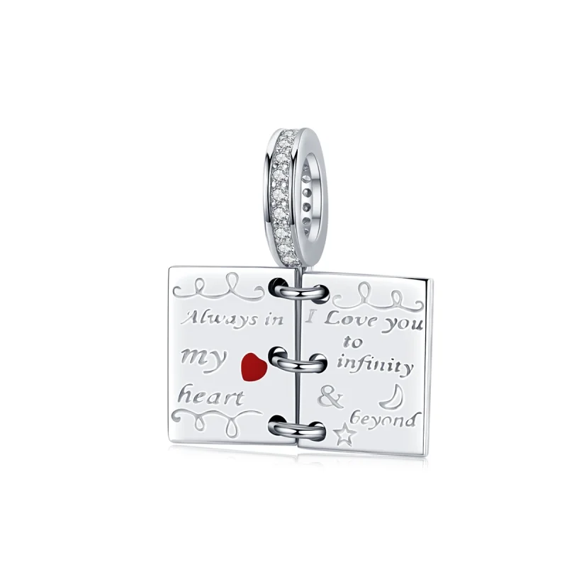(imagem para) Charm Pendente Carta de amor estilo Pandora - SCC1262