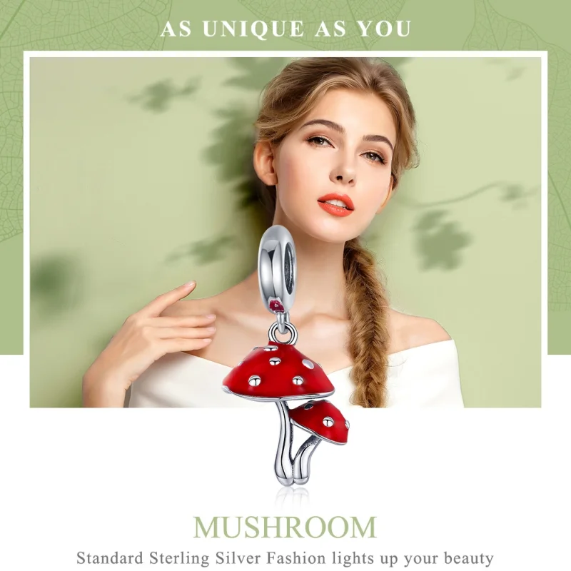 (imagem para) Charm Pendente Cogumelo estilo Pandora - SCC1060 - Visualizar 2