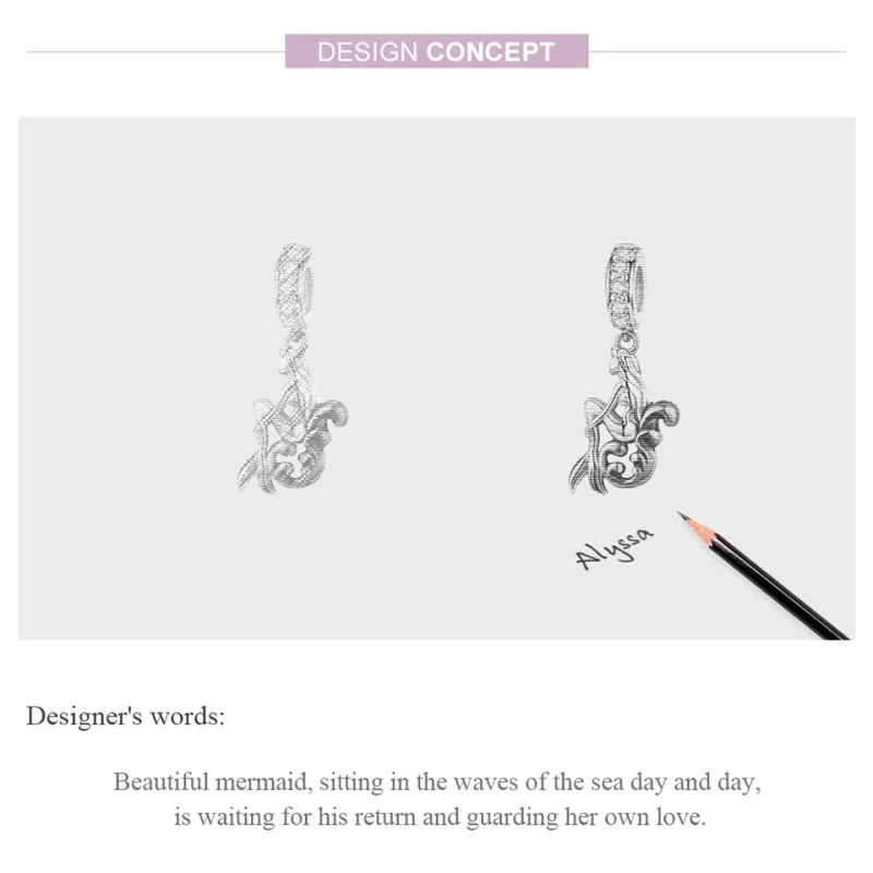 (imagem para) Charm Pendente Esperando sereia estilo Pandora - SCC1166 - Visualizar 8