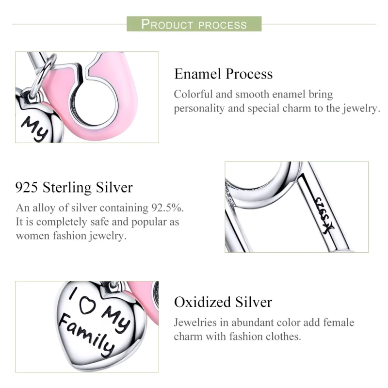 (imagem para) Charm Pendente Eu amo minha família estilo Pandora - SCC1145 - Visualizar 4