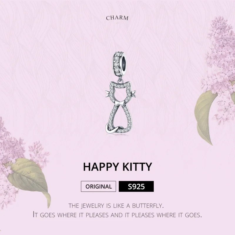 (imagem para) Charm Pendente Gato adorável estilo Pandora - SCC1162 - Visualizar 3