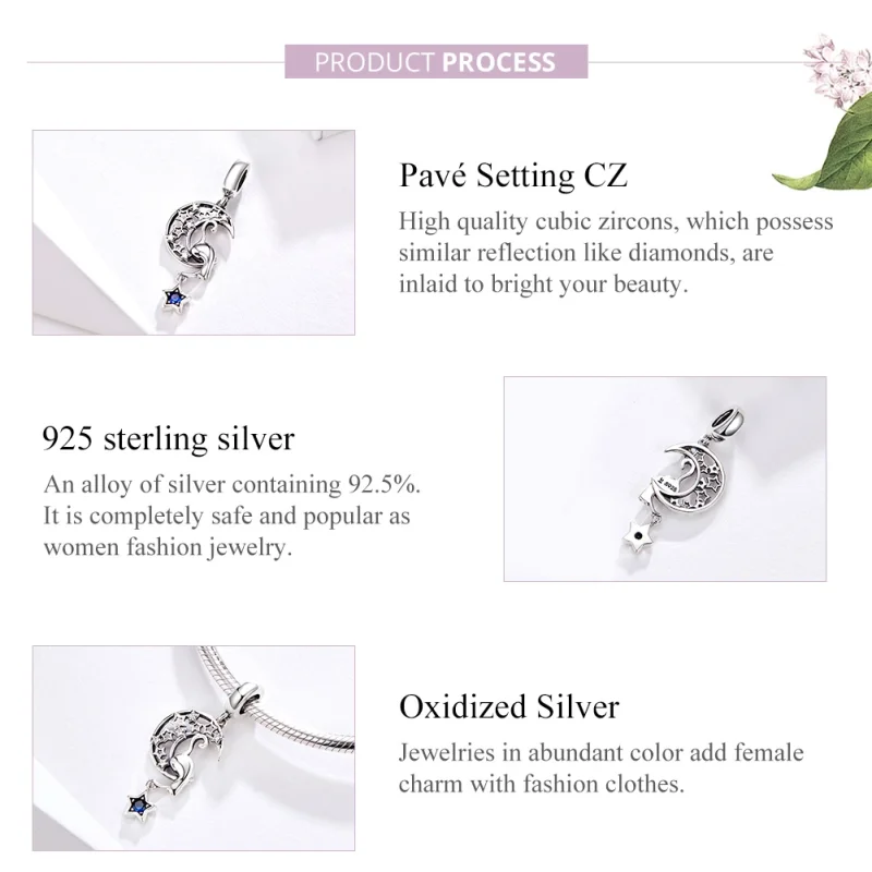 (imagem para) Charm Pendente Gato Brincando Com Estrelas estilo Pandora - SCC1205 - Visualizar 4