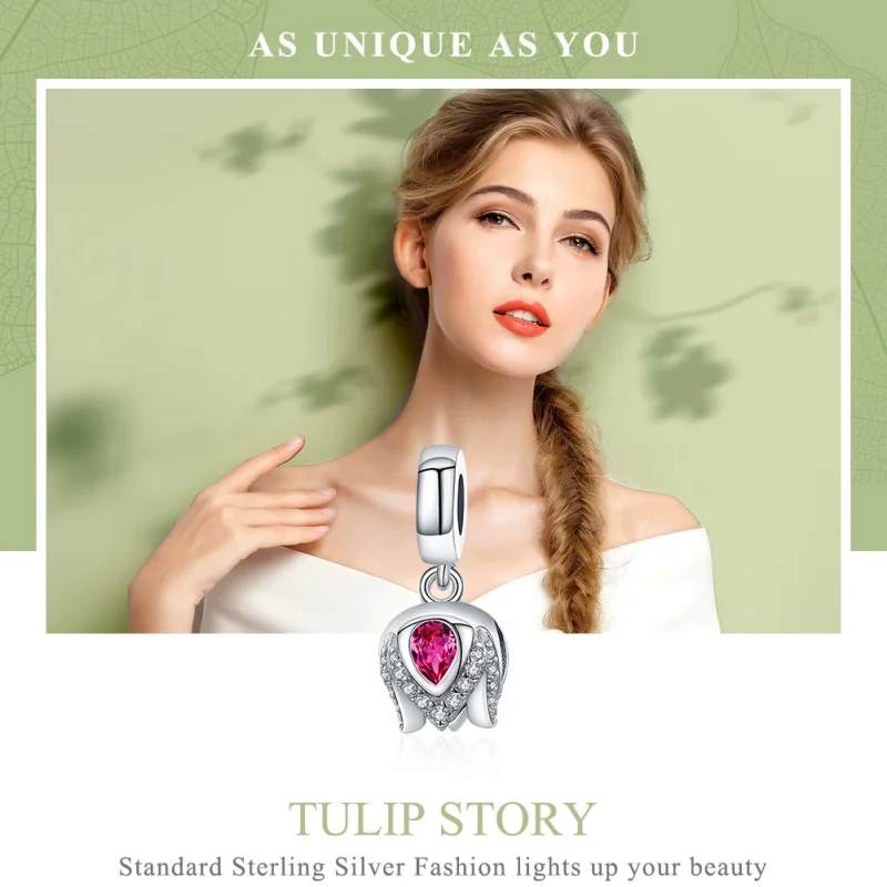 (imagem para) Charm Pendente História da tulipa estilo Pandora - SCC1027 - Visualizar 2