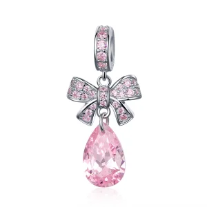 (imagem para) Charm Pendente Laço Rosa estilo Pandora - SCC1074