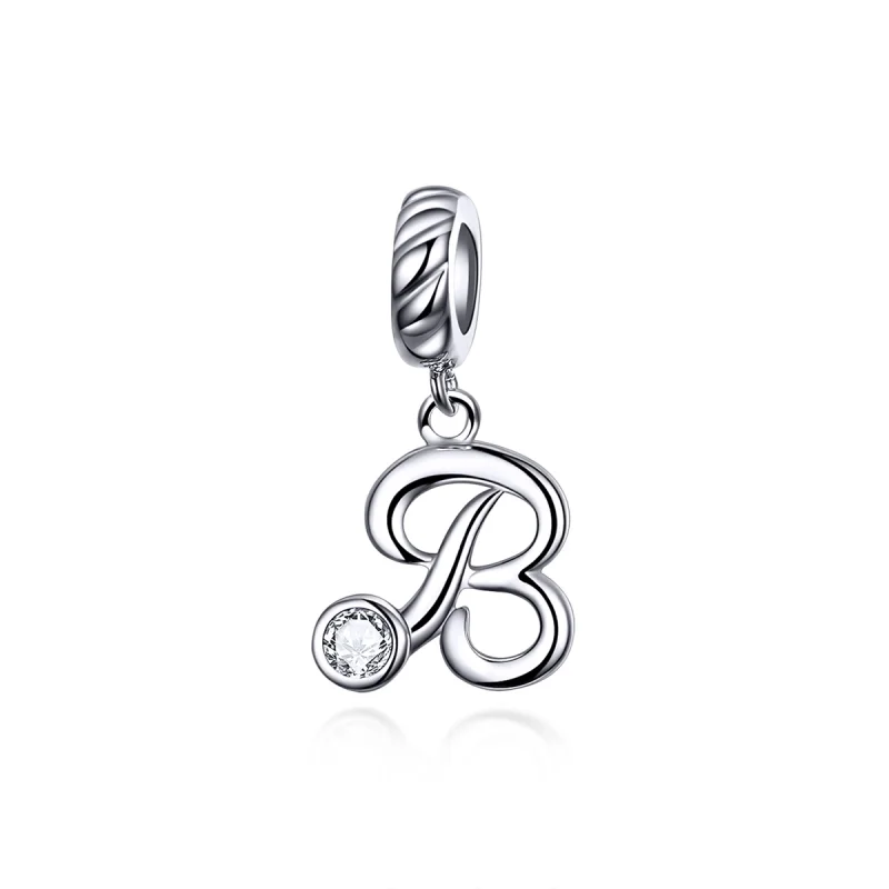 (imagem para) Charm Pendente Letra B estilo Pandora - SCC1183-B