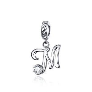 (imagem para) Charm Pendente Letra M estilo Pandora - SCC1183-M