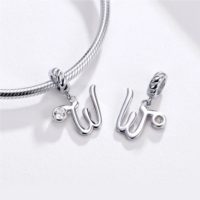 (imagem para) Charm Pendente Letra W estilo Pandora - SCC1183-W - Visualizar 3