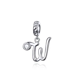 (imagem para) Charm Pendente Letra W estilo Pandora - SCC1183-W