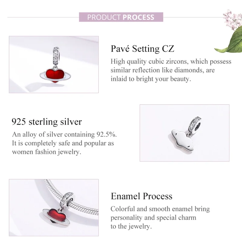 (imagem para) Charm Pendente Planeta do amor estilo Pandora - SCC1165 - Visualizar 5