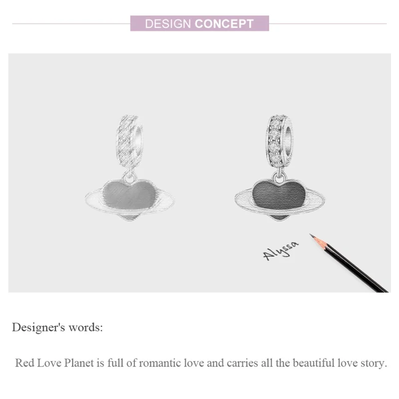 (imagem para) Charm Pendente Planeta do amor estilo Pandora - SCC1165 - Visualizar 7