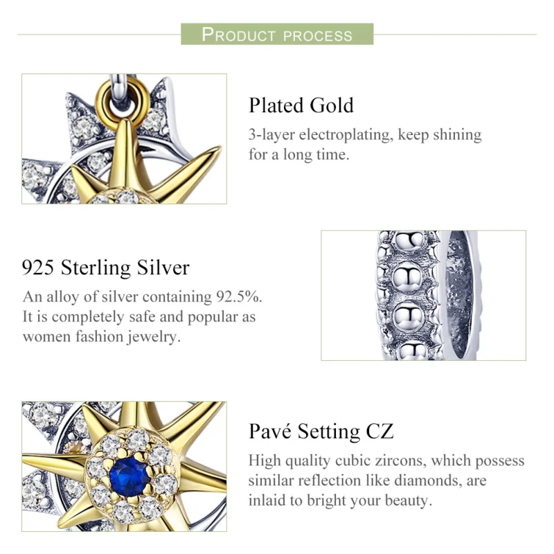 (imagem para) Charm Pendente Sol Conheça a Lua Pavé estilo Pandora - SCC1135 - Visualizar 5