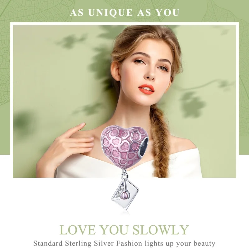 (imagem para) Charm Pendente Te amo devagar estilo Pandora - SCC1080 - Visualizar 2