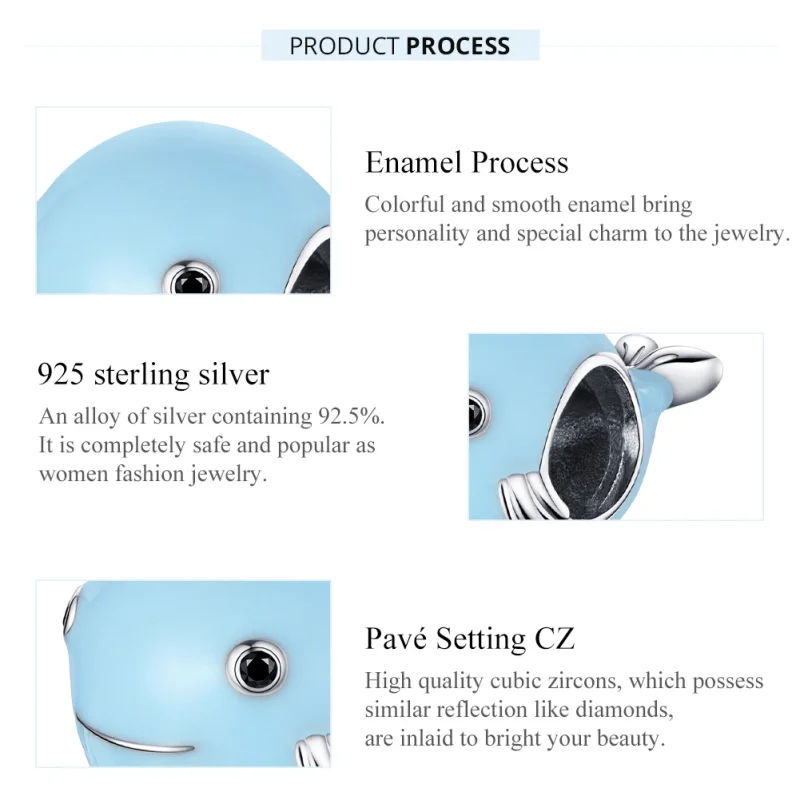 (imagem para) Charm Pequena baleia azul estilo Pandora - BSC250 - Visualizar 7