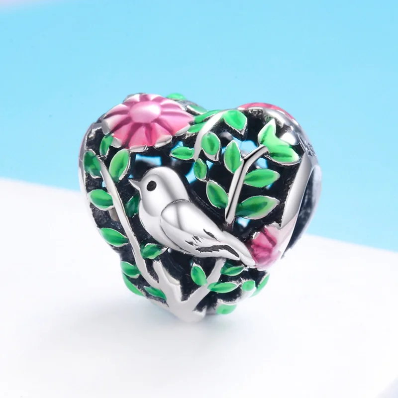 (imagem para) Charm Pássaros na floresta estilo Pandora - SCC647 - Visualizar 3