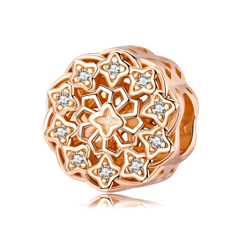 (imagem para) Charm Rose Window estilo Pandora Rosa - SCC1279