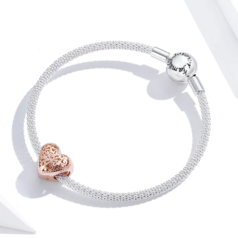 (imagem para) Charm Árvore Genealógica Rosa estilo Pandora Rosa - BSC215 - Visualizar 2
