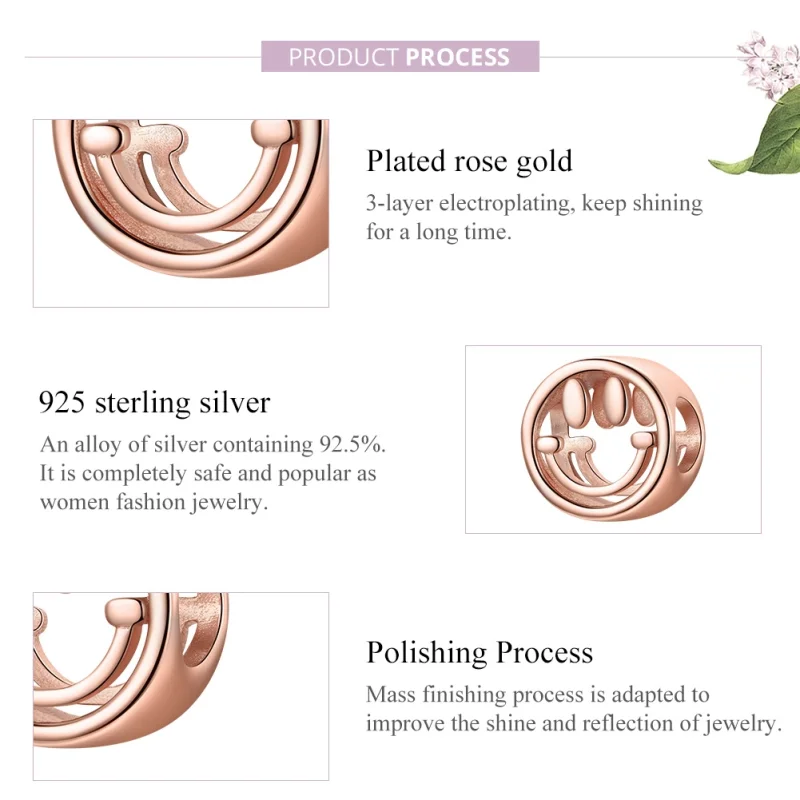 (imagem para) Charm Sorriso da sorte estilo Pandora Rosa - SCC1787 - Visualizar 8