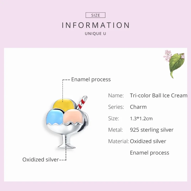 (imagem para) Charm Sorvete Tri-Color Ball estilo Pandora - SCC1532 - Visualizar 7