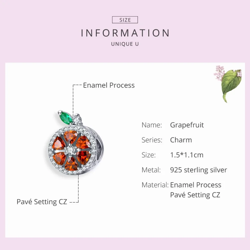 (imagem para) Charm Toranja life Pandora - SCC1277 - Visualizar 4