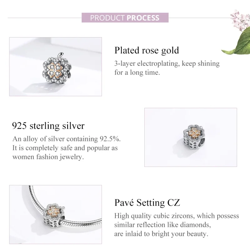 (imagem para) Charm Trevo-de-quatro-folhas estilo Pandora - SCC1247 - Visualizar 3