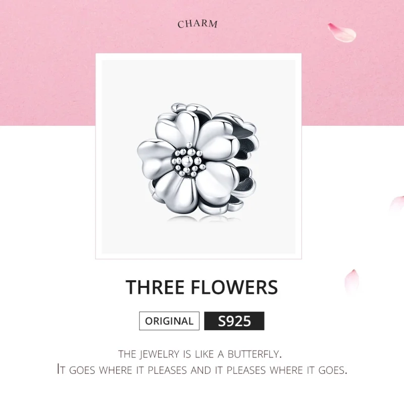 (imagem para) Charm Três flores life Pandora - SCC1486 - Visualizar 5