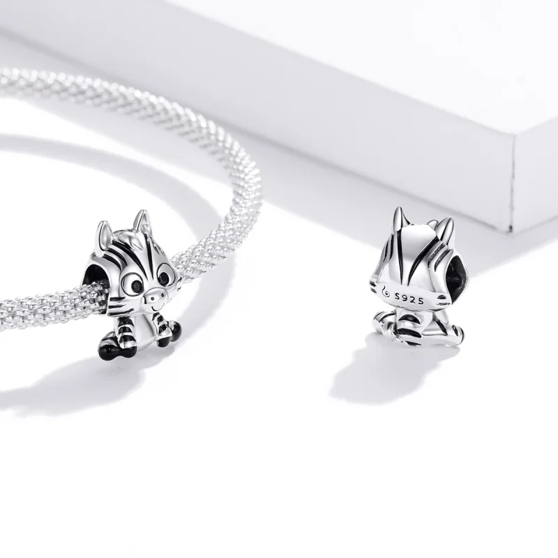(imagem para) Charm Zebra de desenho animado estilo Pandora - BSC387 - Visualizar 4