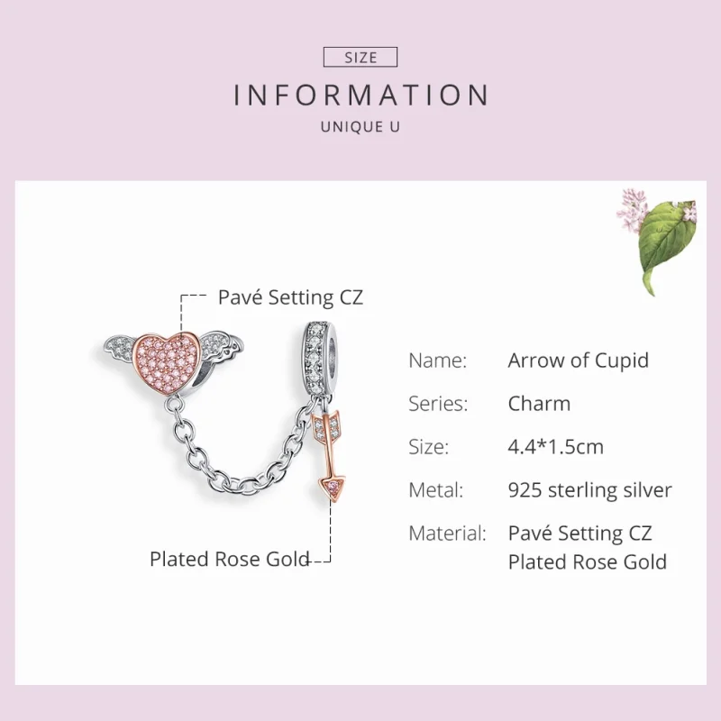 (imagem para) Corrente de Segurança Flecha de cupido estilo Pandora - SCC1208 - Visualizar 3