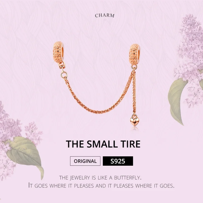 (imagem para) Corrente de Segurança pneu pequeno estilo Pandora Rose - SCC1112-C - Visualizar 2