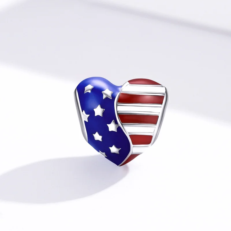 (imagem para) Pandora Style American Flag Charm - BSC281 - Visualizar 4
