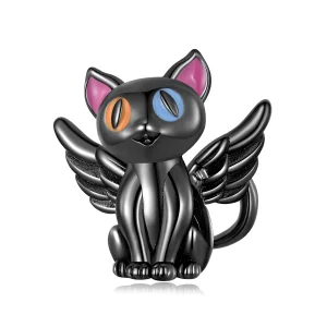 (imagem para) Pandora Style Angel Cat Charm - SCC2299-BK
