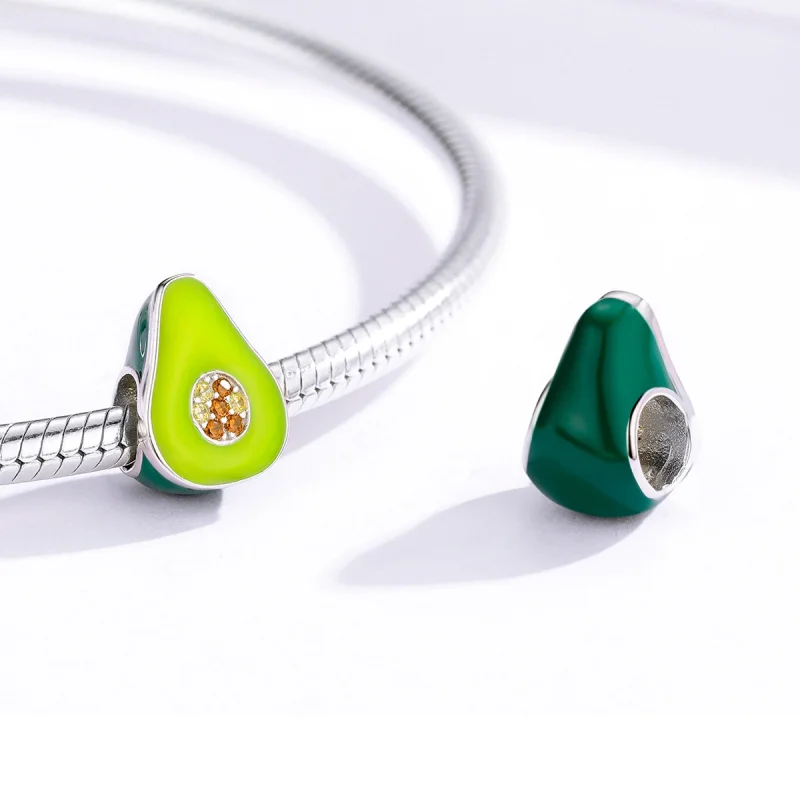 (imagem para) Pandora Style Avocado Charm - BSC129 - Visualizar 3