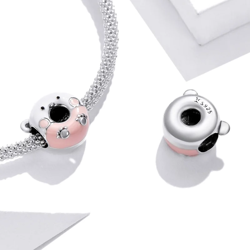 (imagem para) Pandora Style Bear Donuts Charm - SCC1876 - Visualizar 4